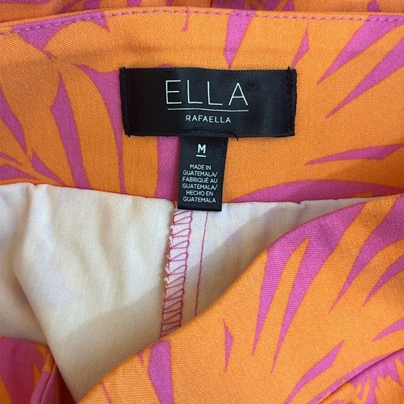 Ella Rafaella | Orange Purple Tropical Tulip Hem Button Pull On Skort Skirt M - Picture 7 of 16